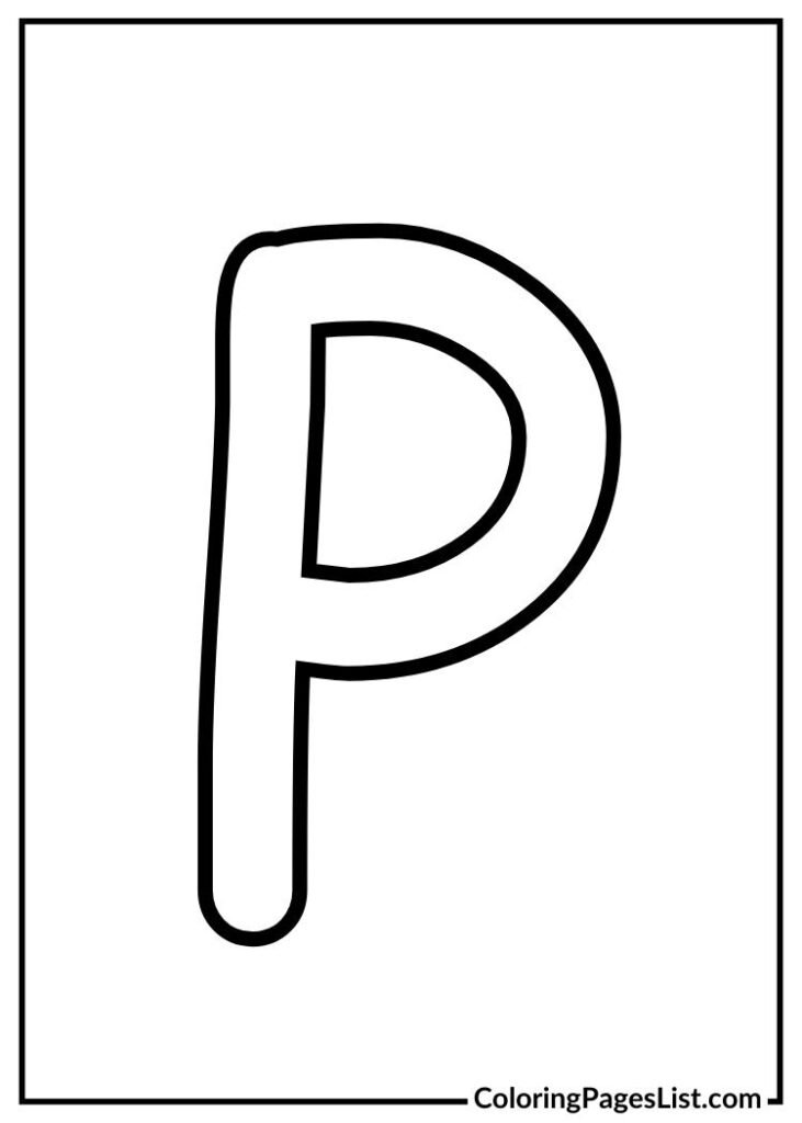 Simple Letter P coloring page