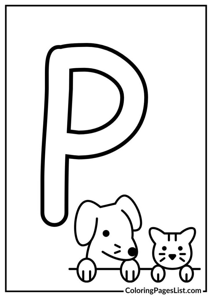 P letter with pets
