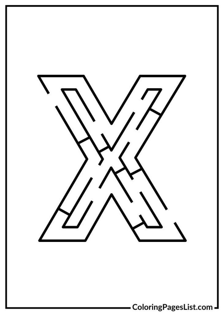 X Alphabet with puzzle design