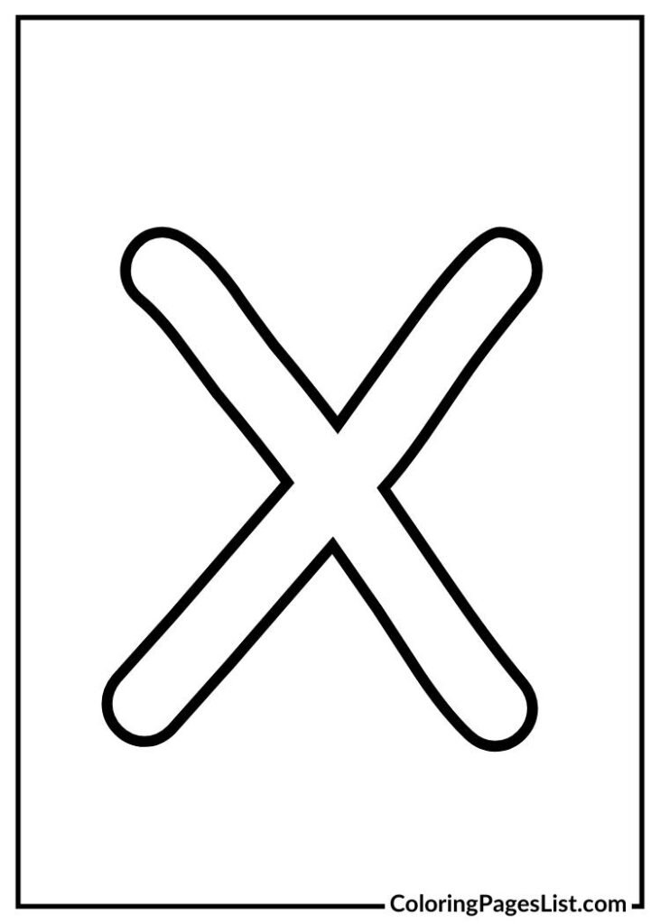 Simple Letter X coloring page