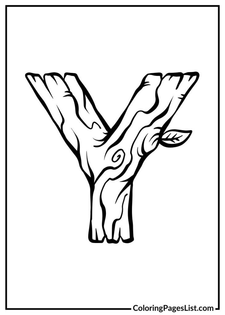 Alphabet Y with woods design