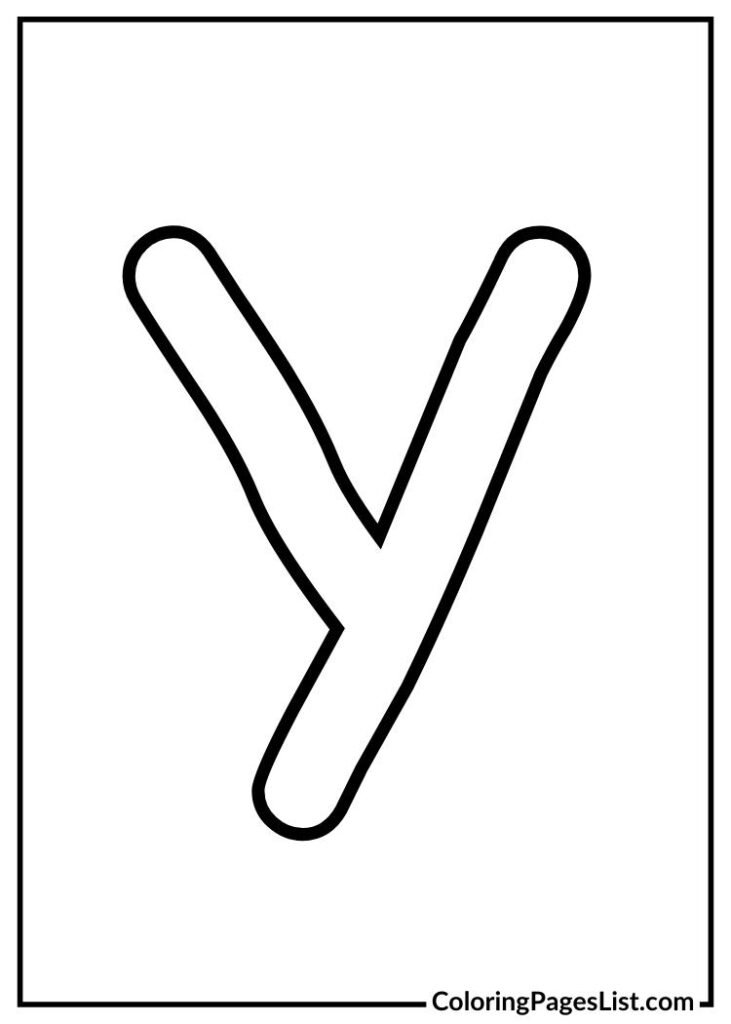 Simple Letter Y coloring page