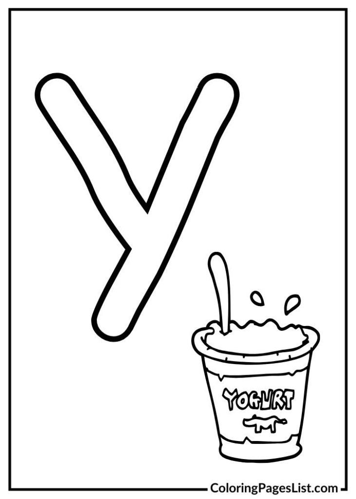 Letter Y with yogurt