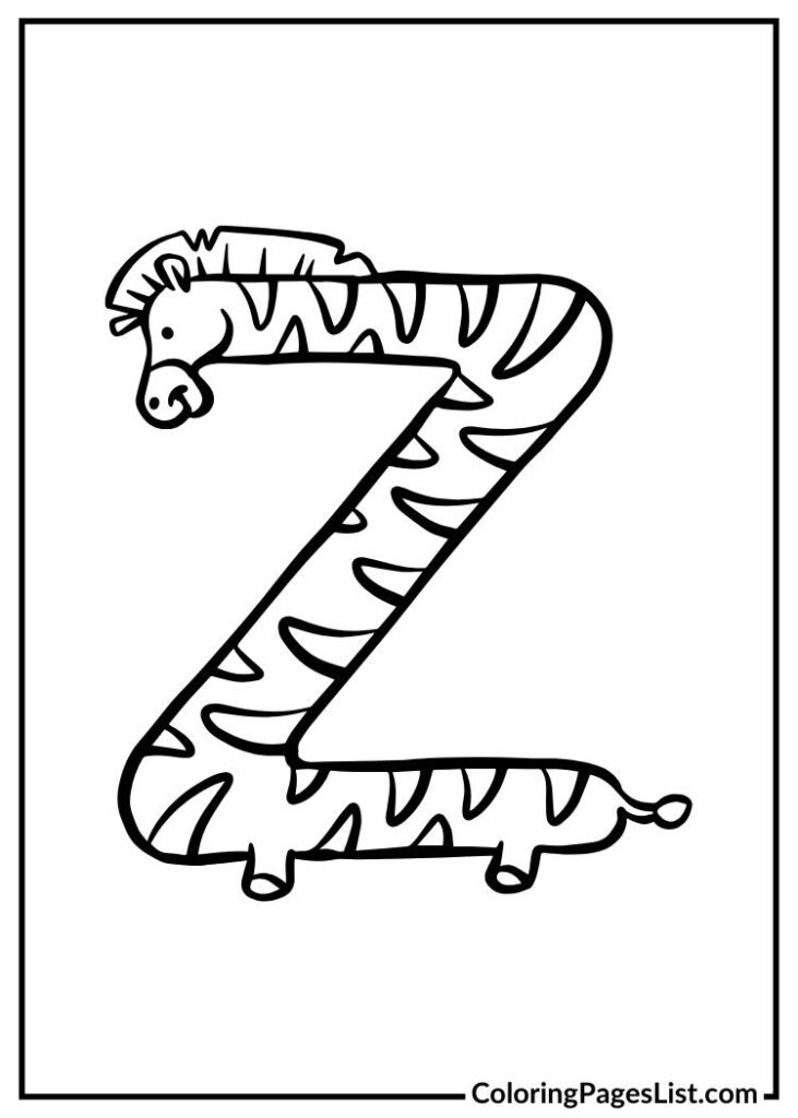 Letter Z with Zebra