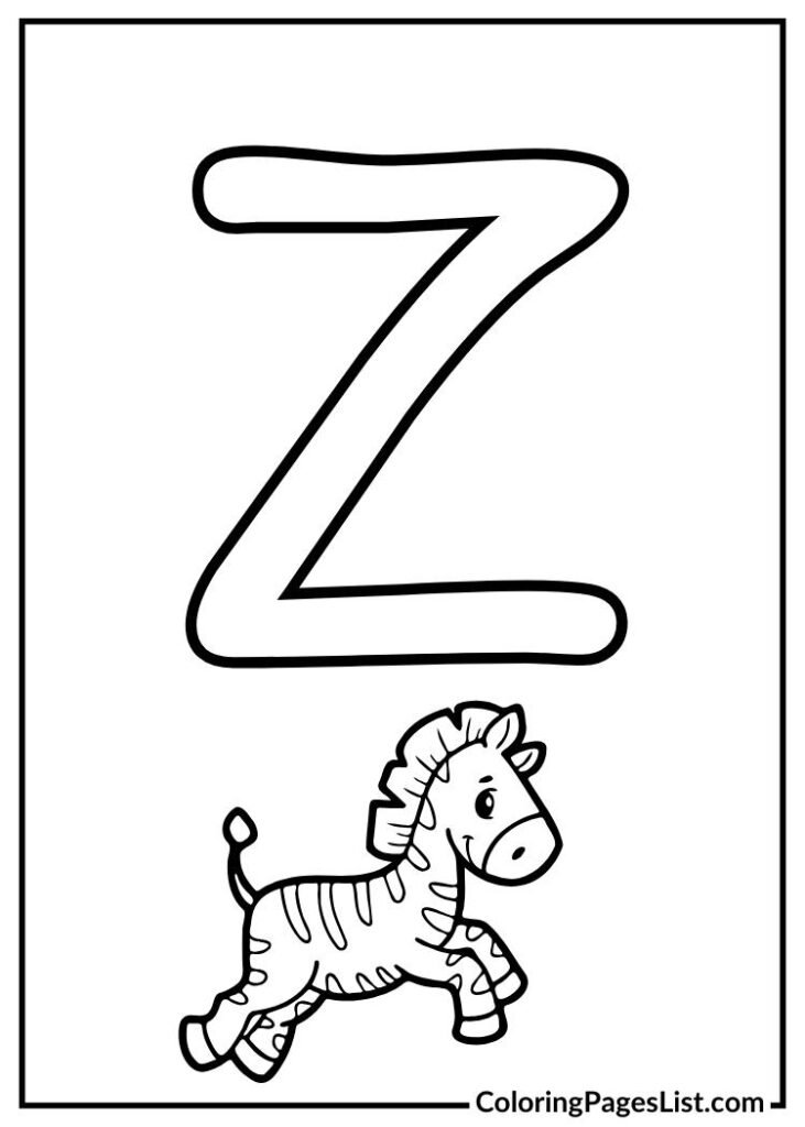 Z letter with zebra