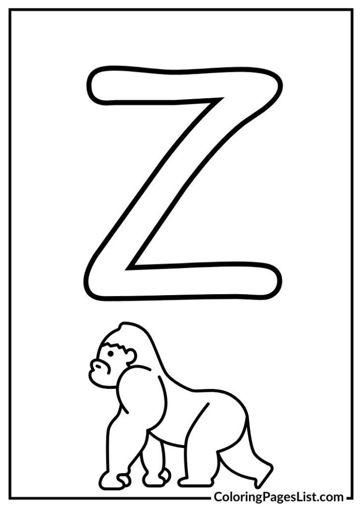 Alphabet Z with gorilla