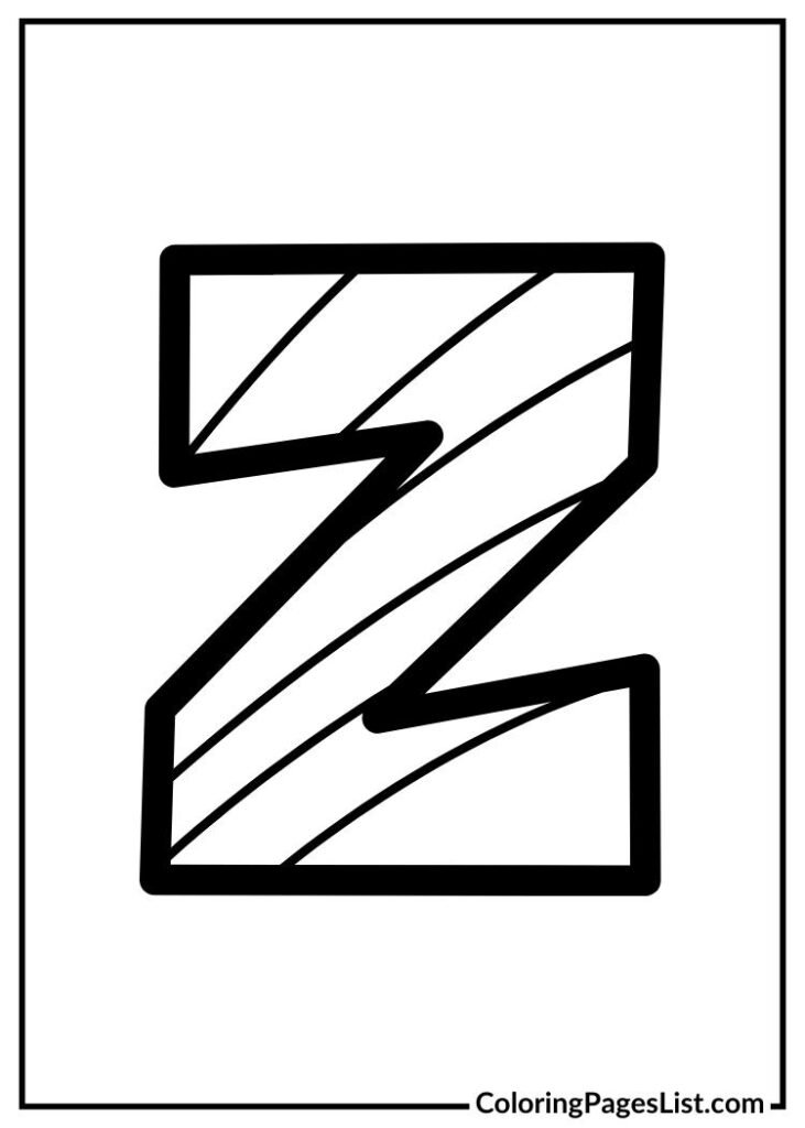 letter Z Simple coloring page