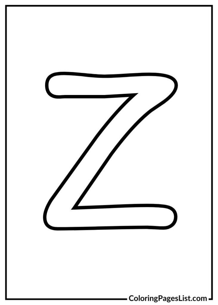 Simple Letter Z coloring page