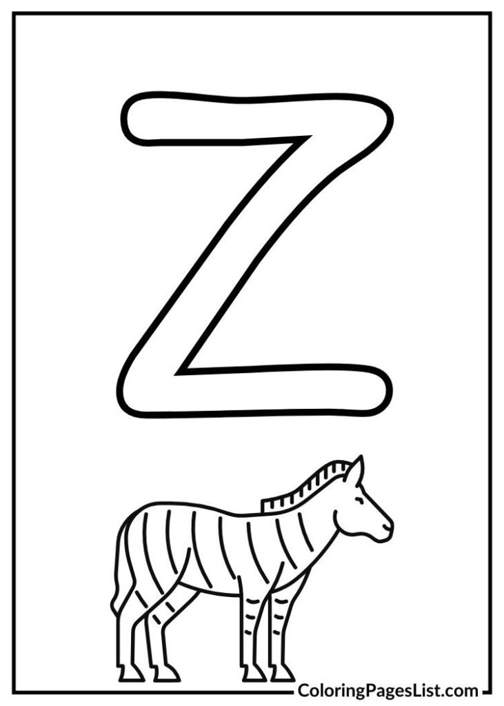 Z letter with zebra