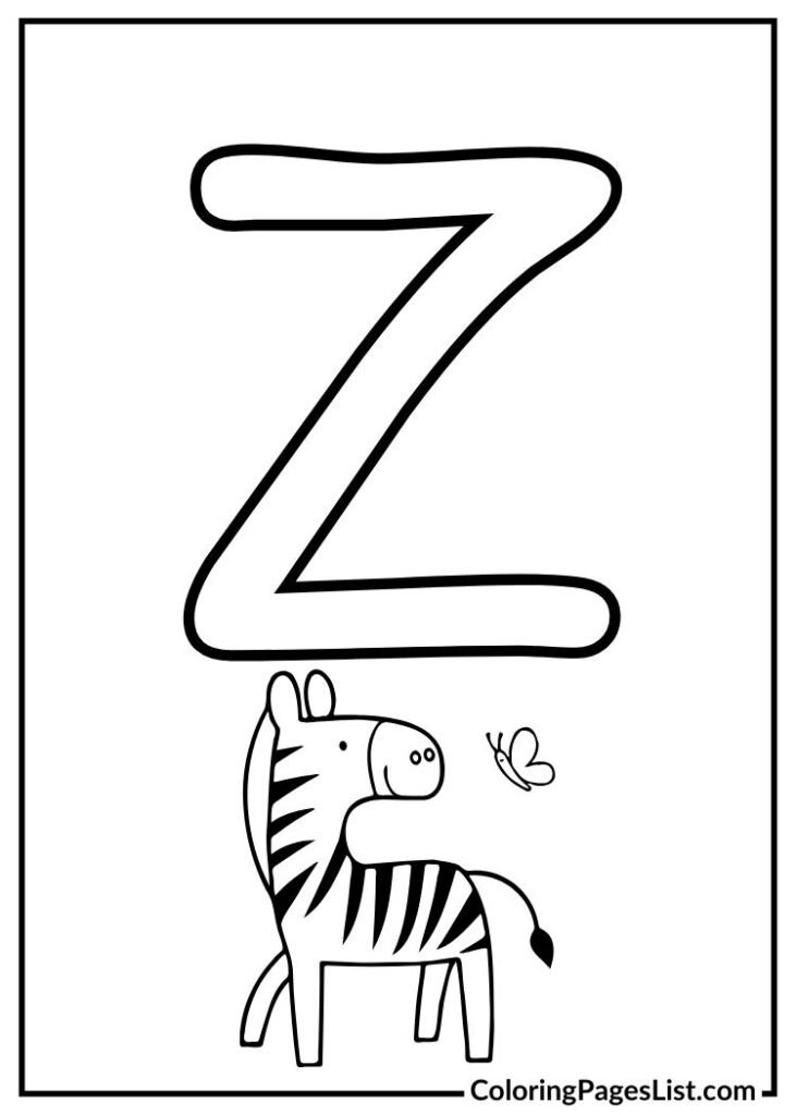 Alphabet Z with baby zebra