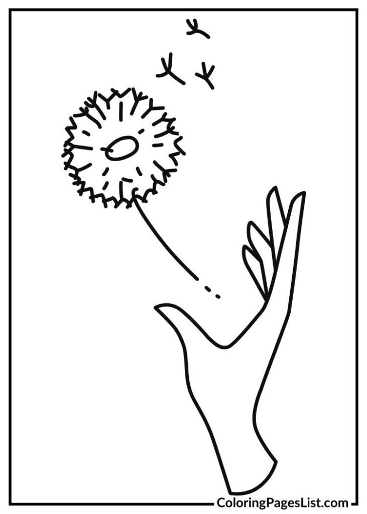 Dandelion coloring page