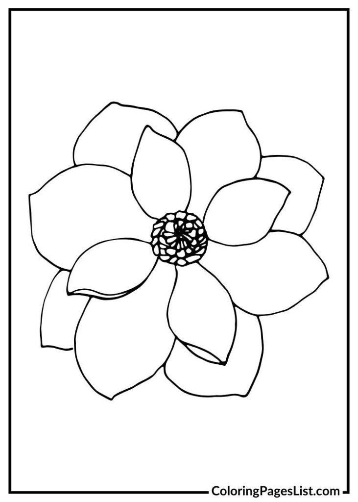 Magnolia coloring sheet for kids