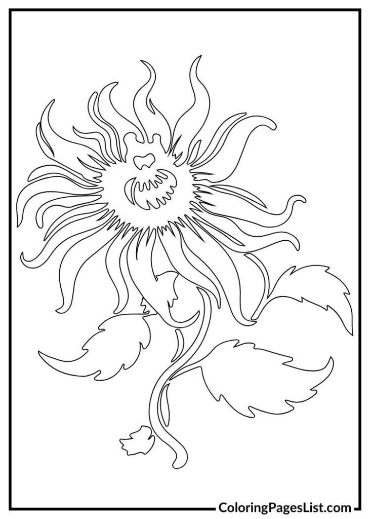 Passionflower coloring page