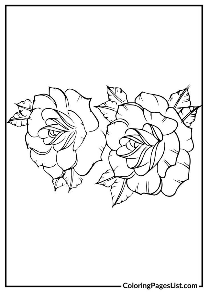 Two roses coloring sheet