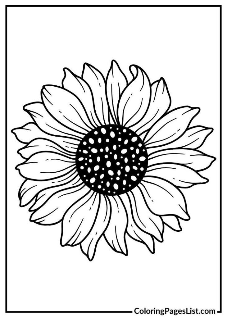 Sunflower Coloring Page for Adults