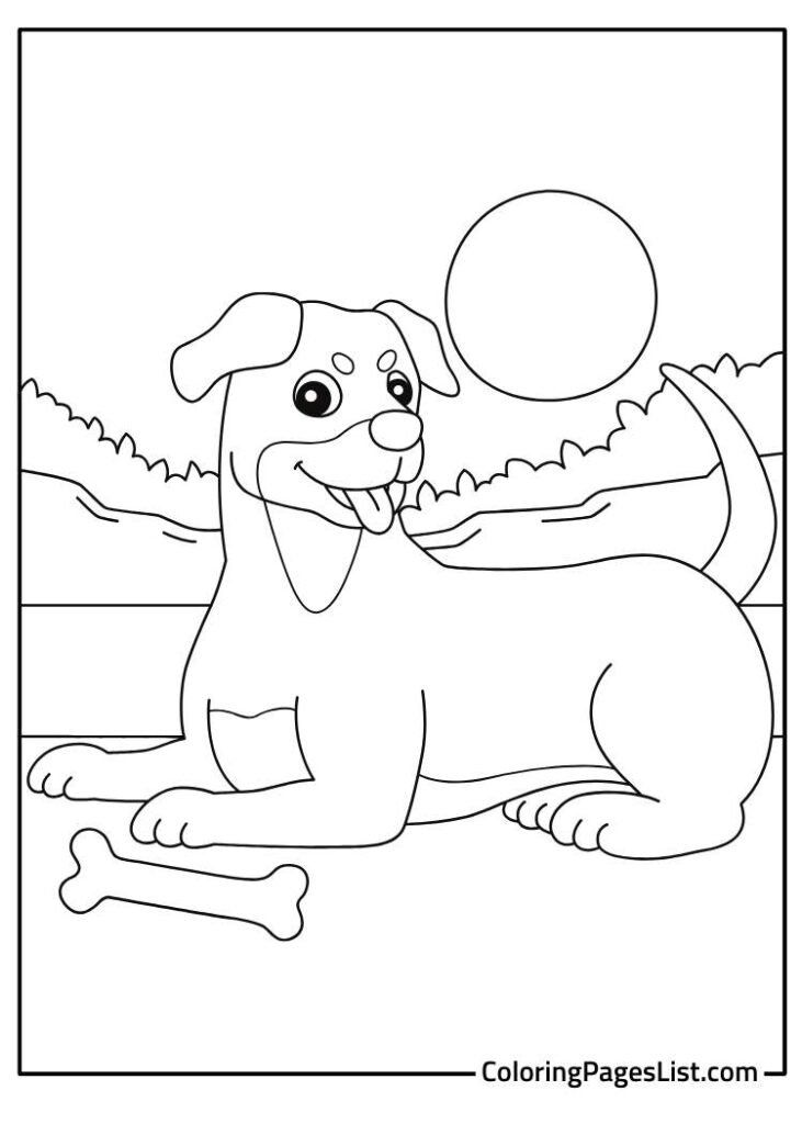 Coloring Page Of Vizsla Dog Sitting Down