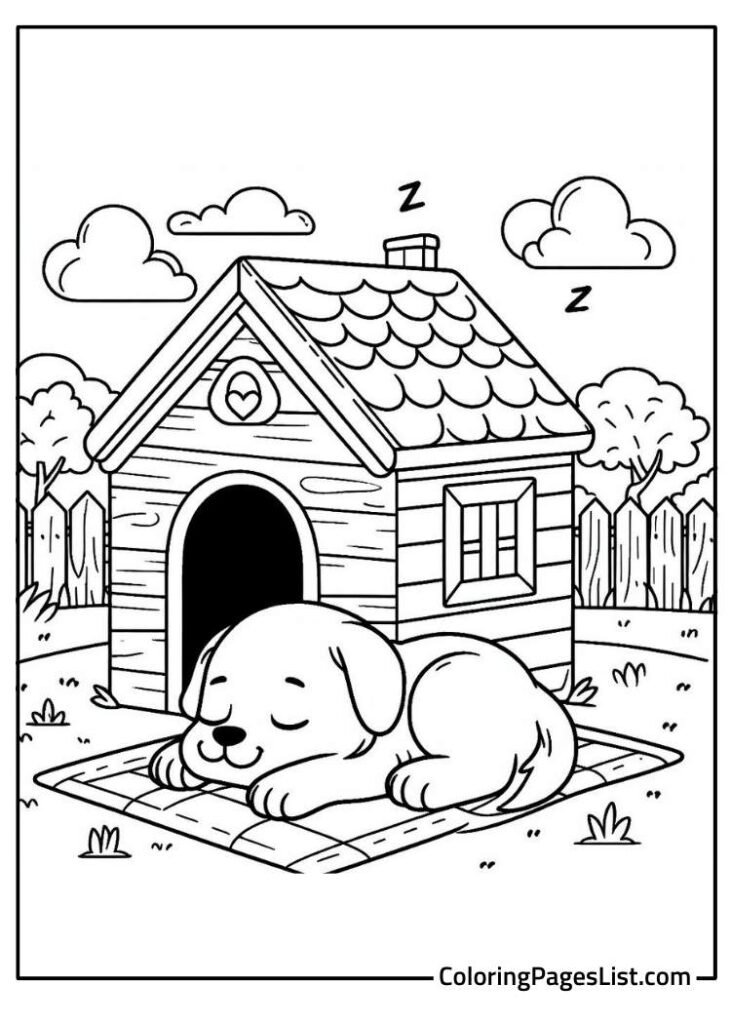 Cute dog coloring page