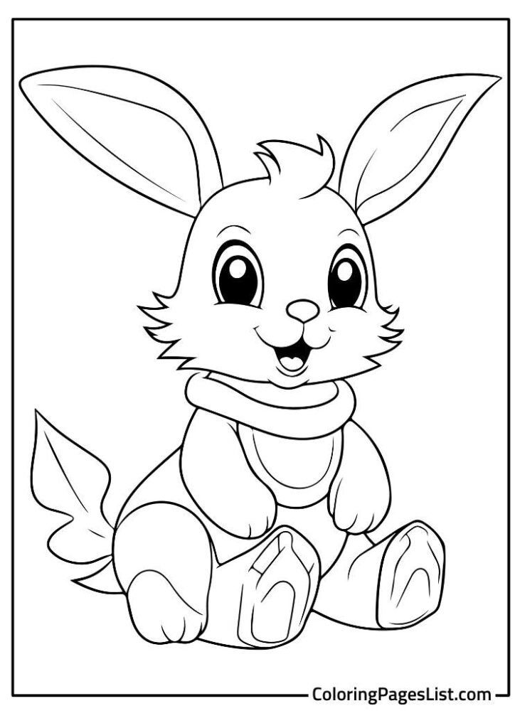 Baby bunny smiling Coloring Page