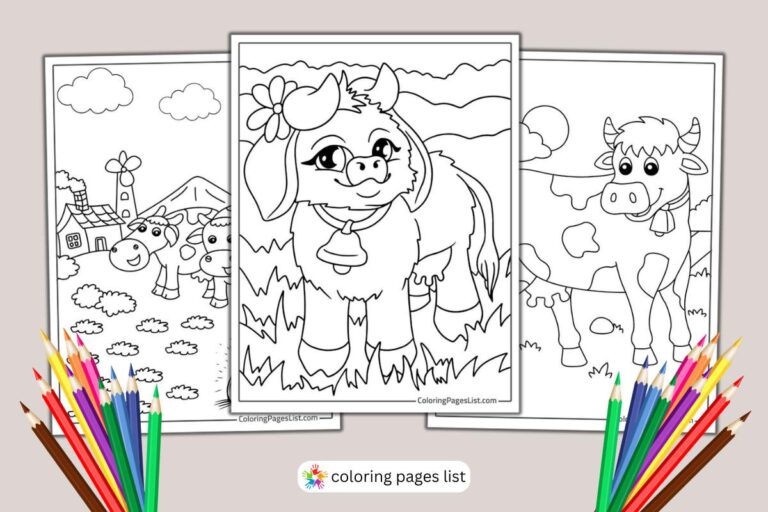 Cow coloring pages