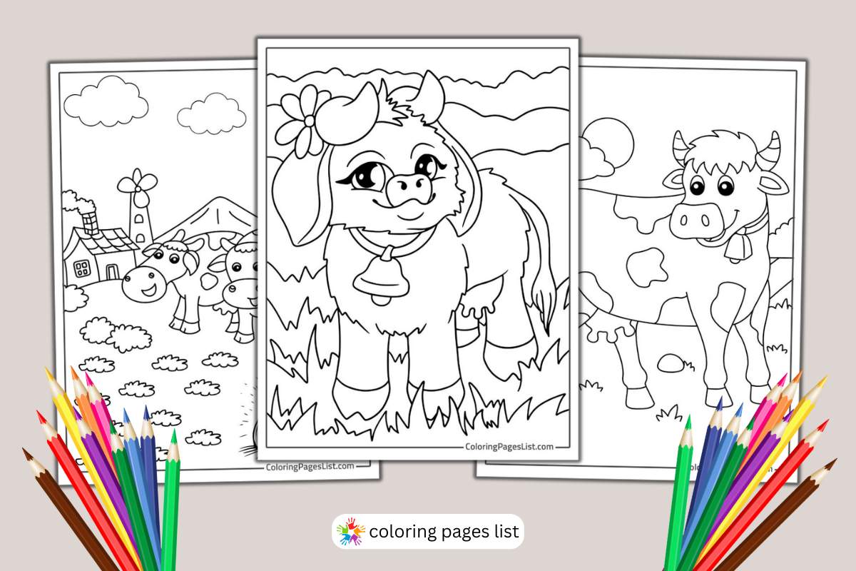 Cow coloring pages