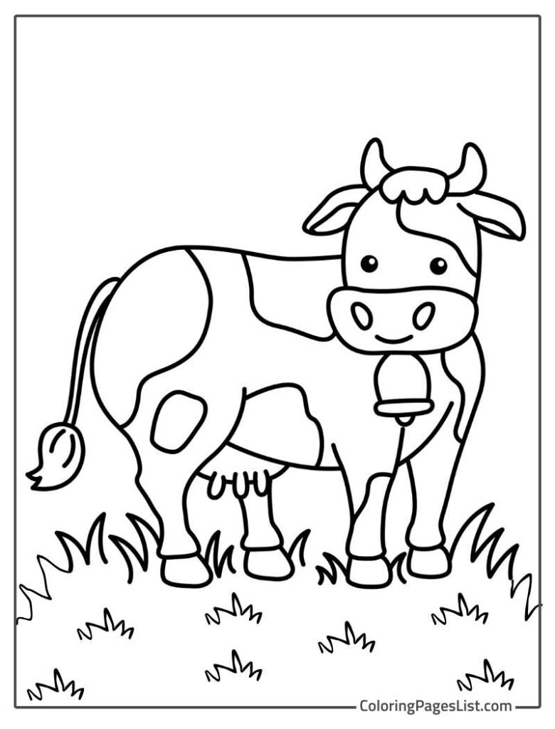 Simple Cow Outline To Color In