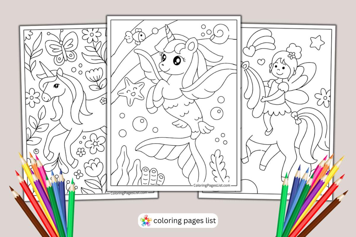 Unicorn coloring pages
