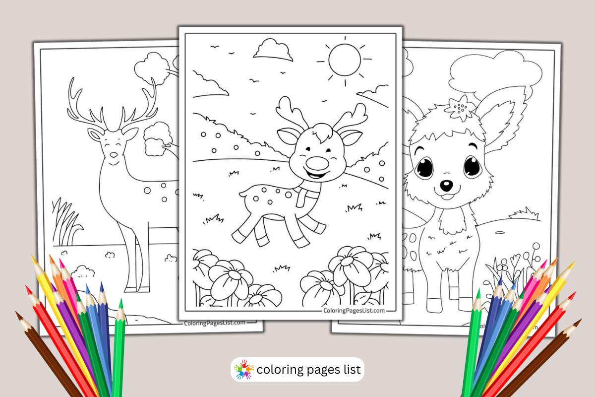 Deer coloring pages