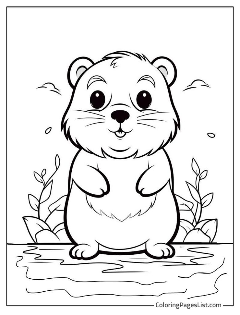 Hamster Smiling And Enjoying Outside To Color