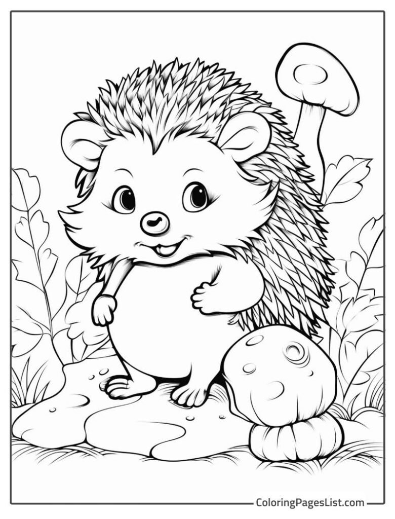 Hedgehog Standing On The Rock And Smiling