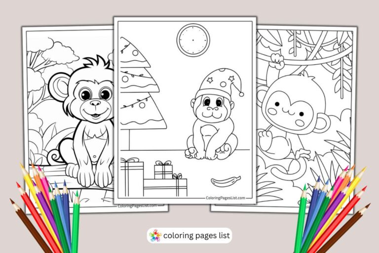 Monkey coloring pages