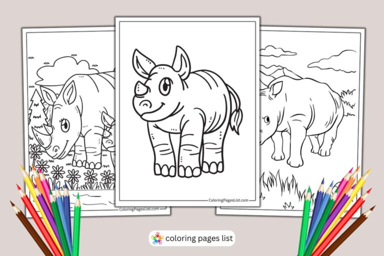 Rhino coloring pages