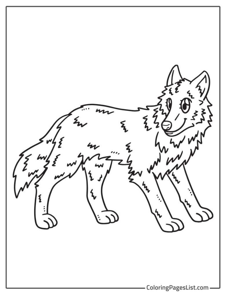 Simple Outline Of Wolf Coloring Sheet