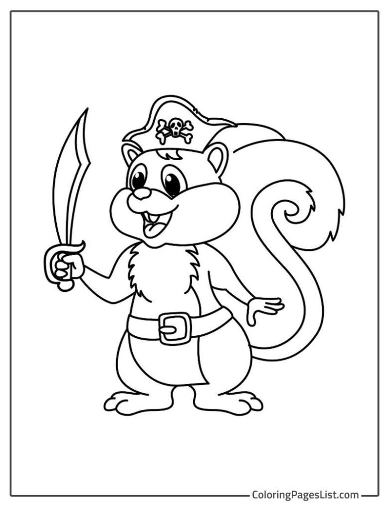 Squirrel Holding A Sword And Smiling