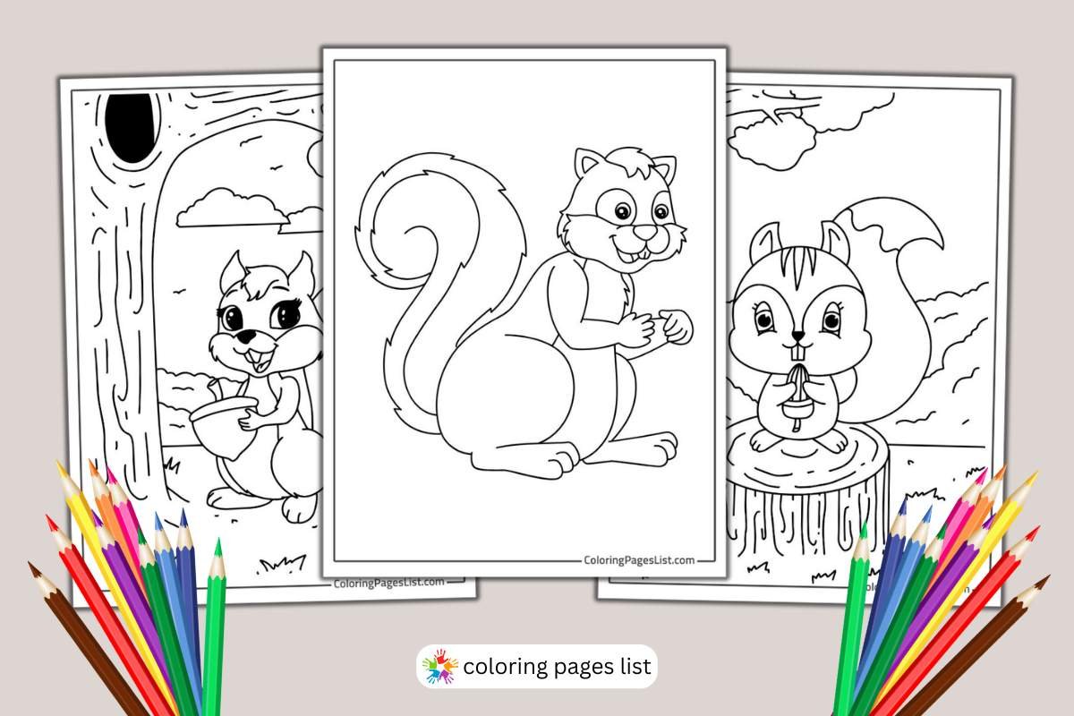 Squirrel coloring pages