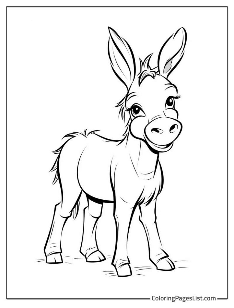 Very Simple Outline Of Donkey To Color