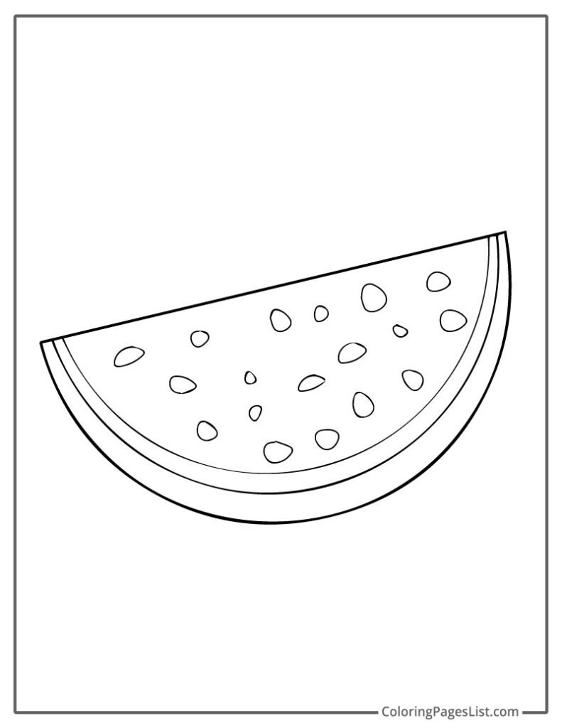 A Bite Of Watermelon Coloring Page