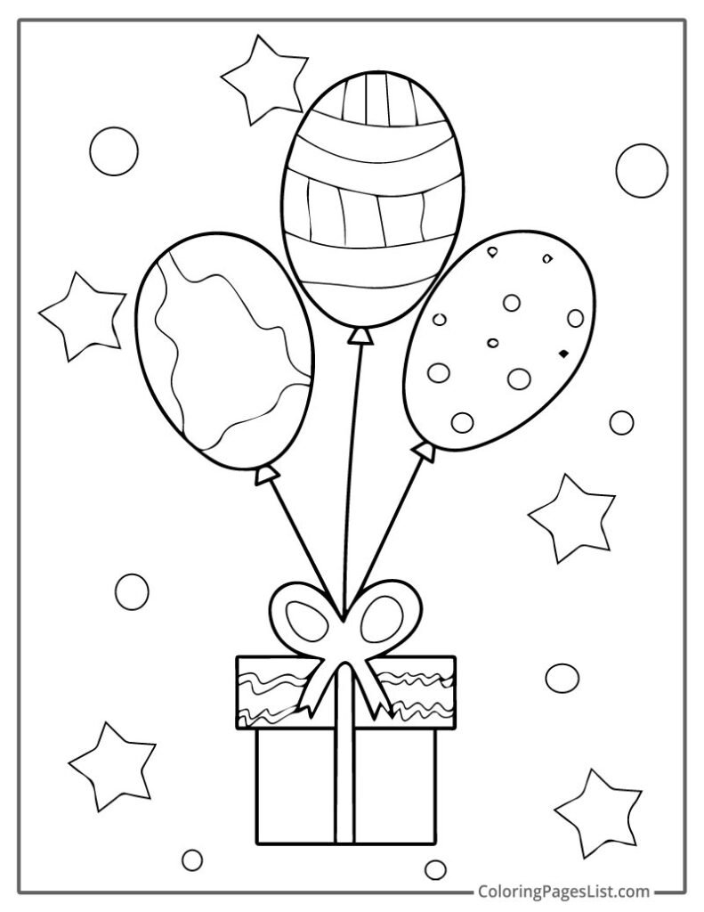 Balloon Gift Box Tied And Up To Color