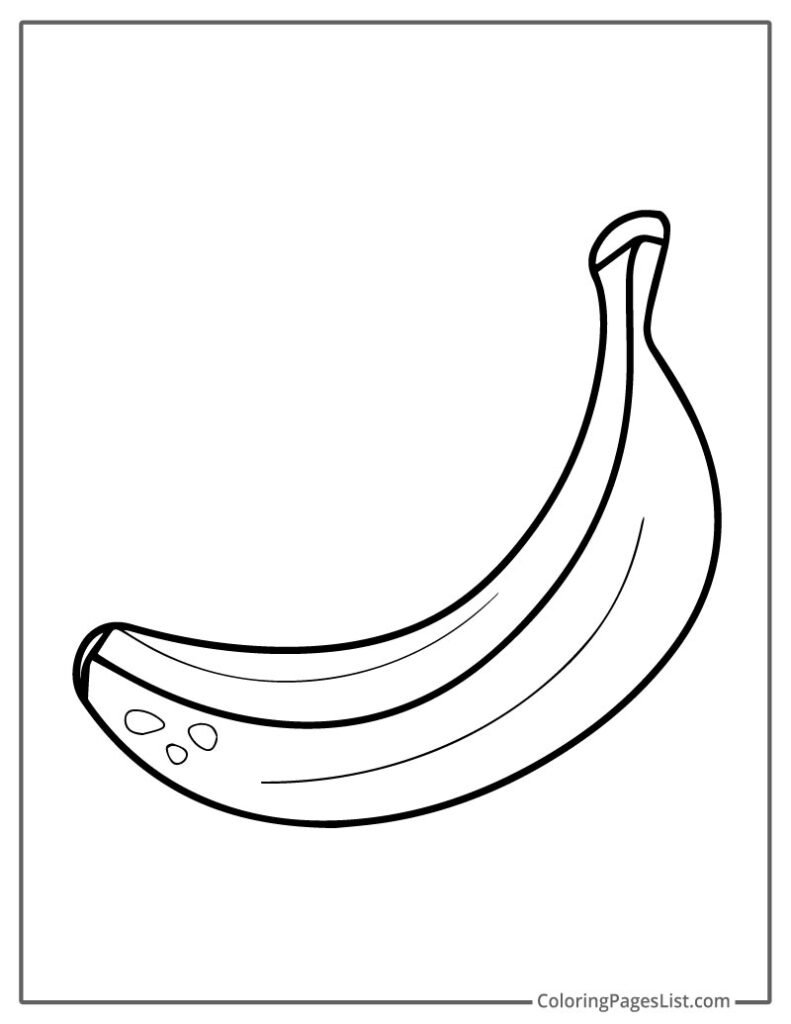 Banana To Color For Kids