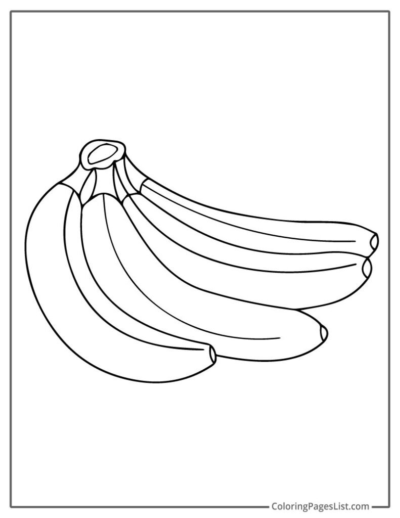 Bunch Of Simple Bananas To Color