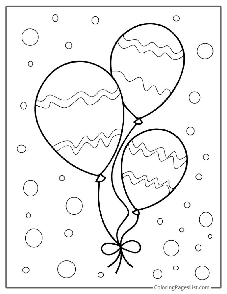 Floating Balloons To Color For Kids