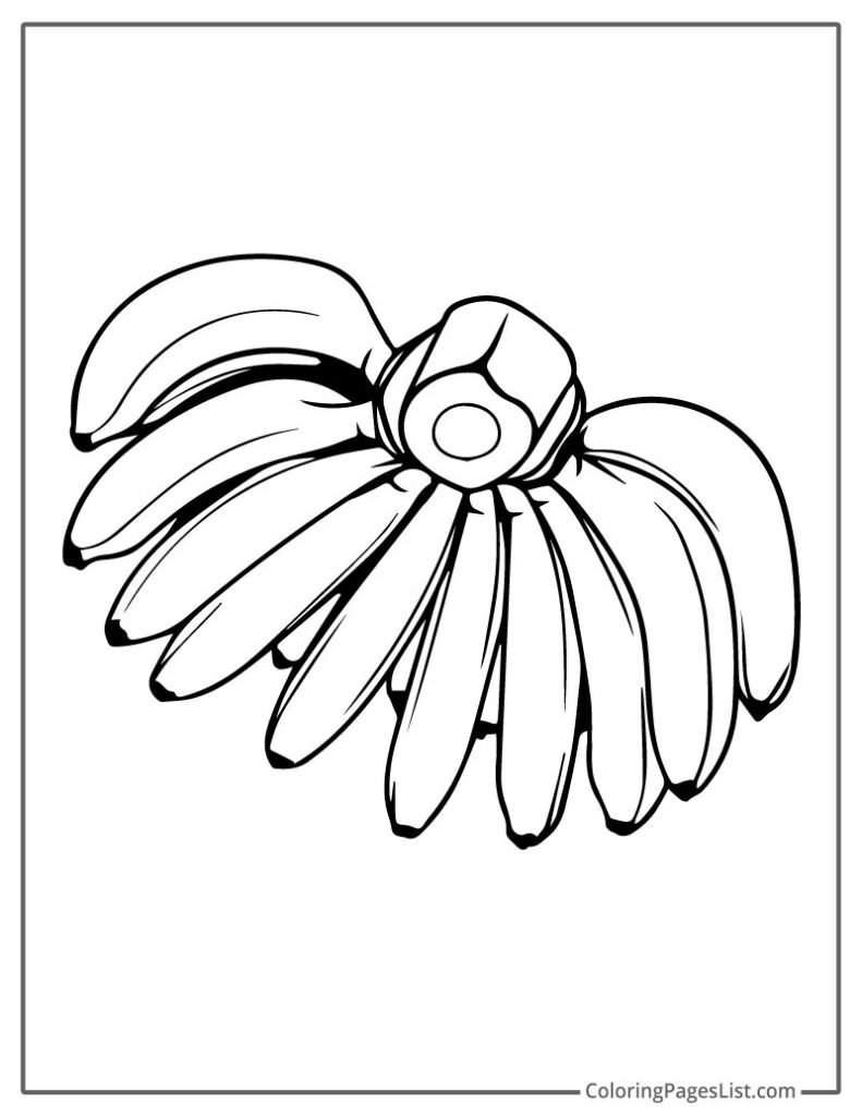 Fresh Bunch Of Bananas Coloring Page