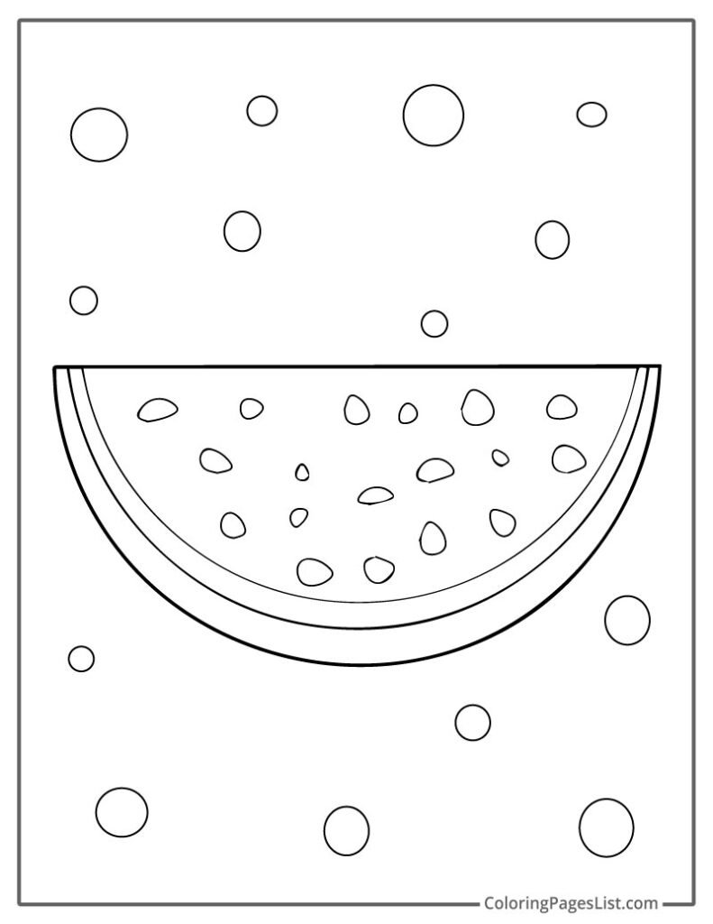 Juicy Bite Of Watermelon Coloring For Kids