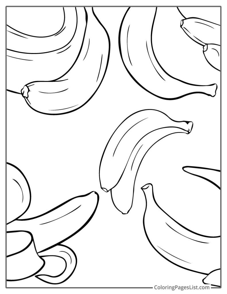 Multiple Bunches Of Bananas Coloring Pages