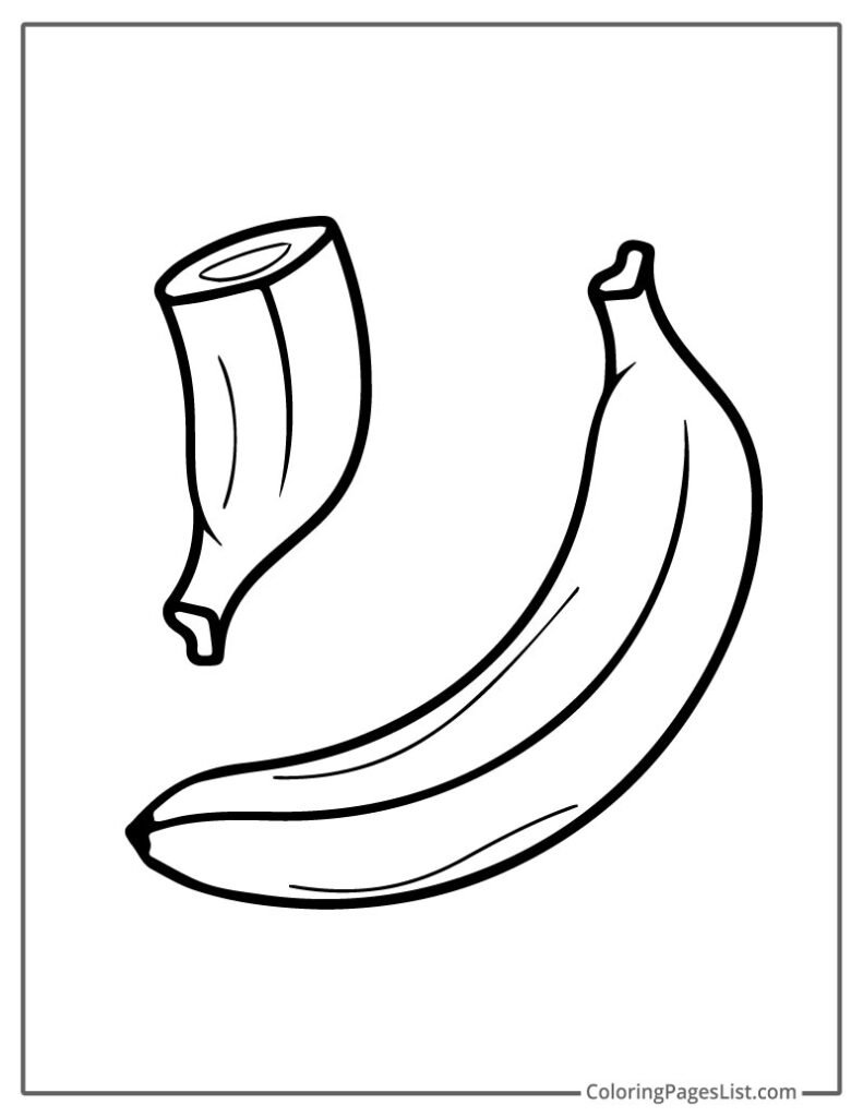 Simple Outline Of Cutted Banana