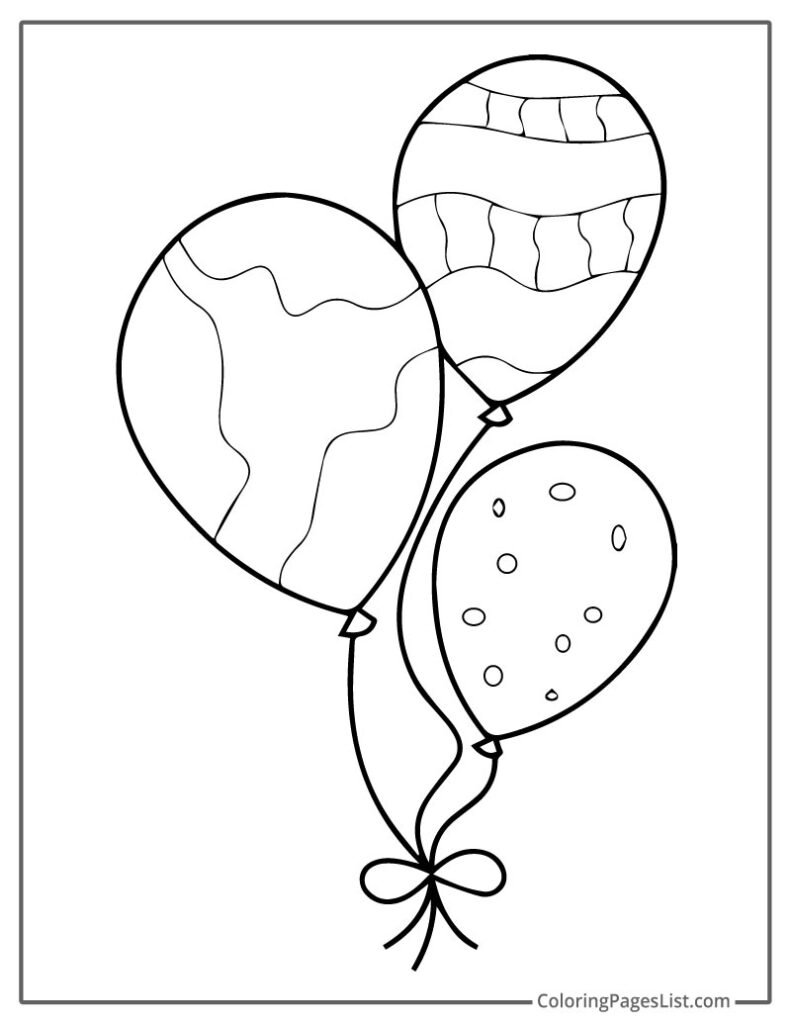 Three Easy Balloons To Color