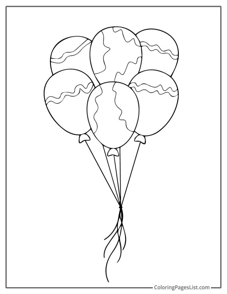 Very Simple Coloring Page Of Balloons To Color