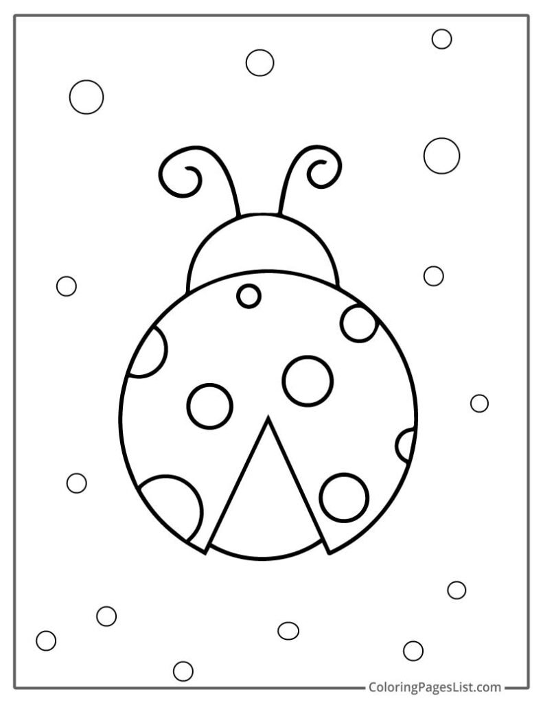 Simple Ladybug Outline For Coloring