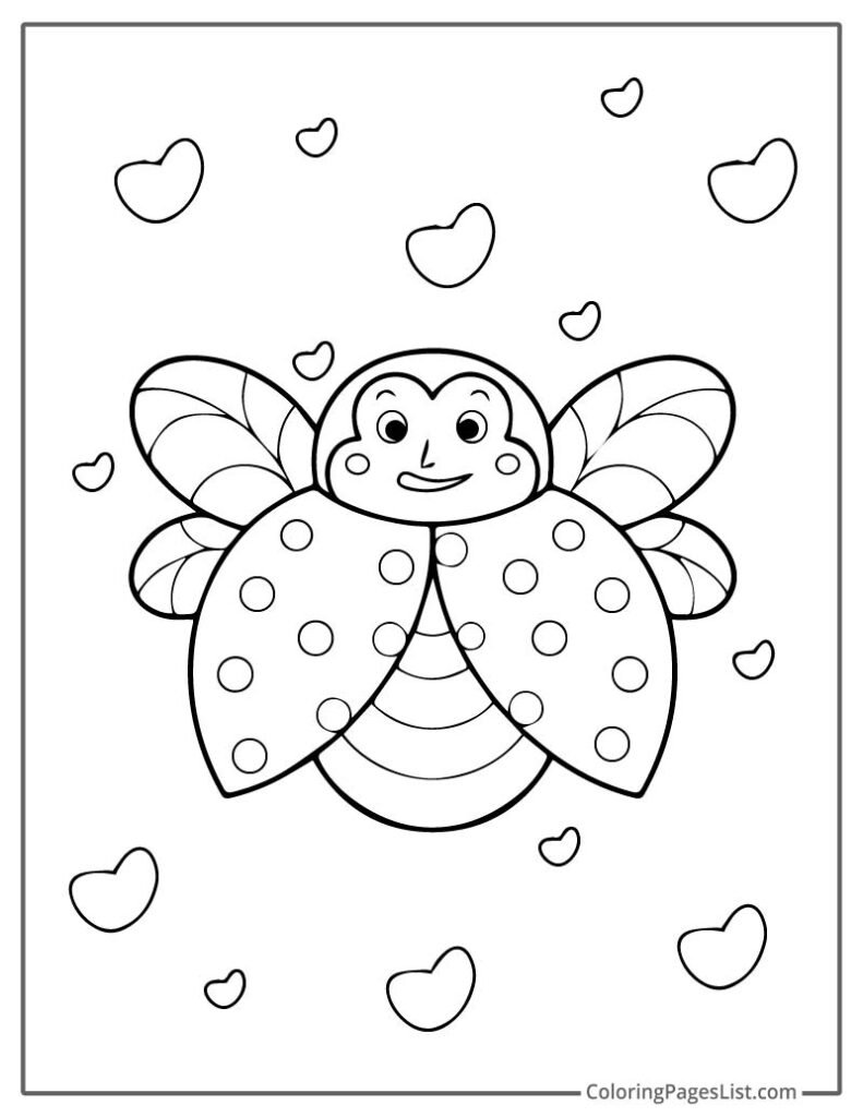 Simple Outline To Color Of Ladybug