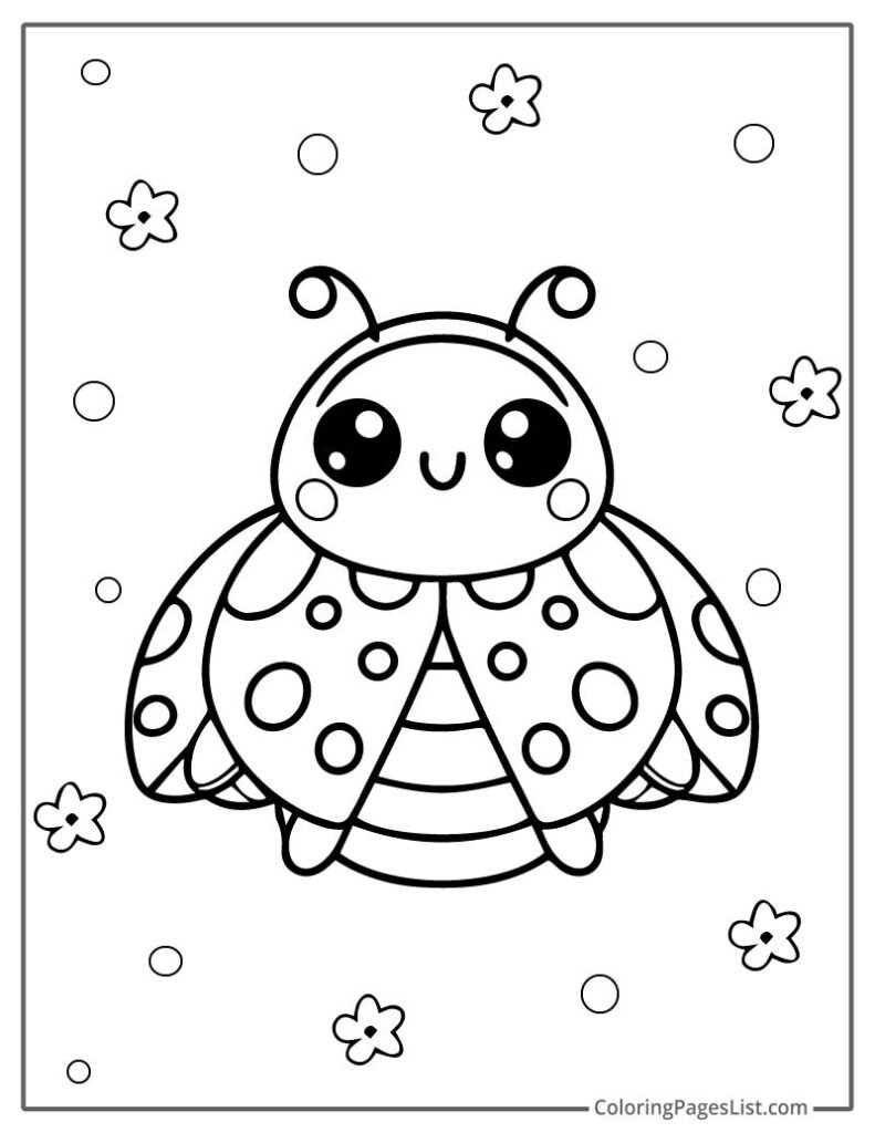 Very Simple Outline Ladybug Coloring Page