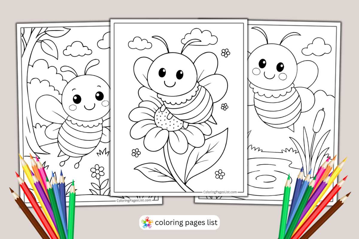Bee coloring pages